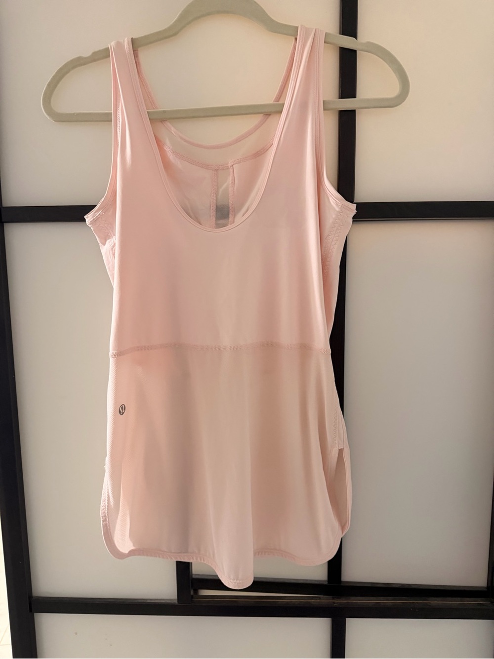 Lululemon Blush Pink Mesh Longline Yoga Workout Tank Top Small